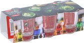 Set van 6x stuks shotglazen/glaasjes/shotjes van 45 ml