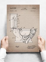 Wandbord: Patent Toilet uit 1967! - 30 x 42 cm