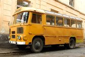 Dibond - Auto - Oldtimer bus  - 80 x 120 cm.