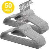 Set de 50 Cintres pour femmes ou hommes - pliables avec crochet rotatif en métal - cintres gris - 50x Cintres - Grijs