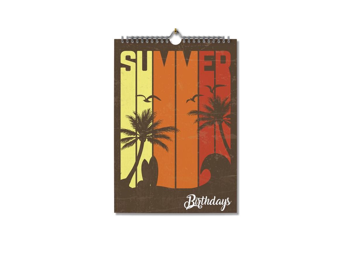 Editoo California Surf - Verjaardagskalender - A4 - 13 pagina's