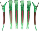 Klem Ganzebek Aluminium Groen/Roze 6 stuks - Kappersklem - Haarklem - Haarclip