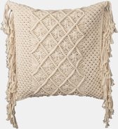 Unlimited Living - Kussenhoes - Macrame - Off white - 50x50