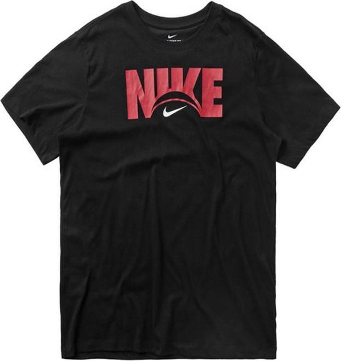 Nike Basketbal Dri-Fit Logo T-shirt Zwart Rood Kledingmaat : XXL