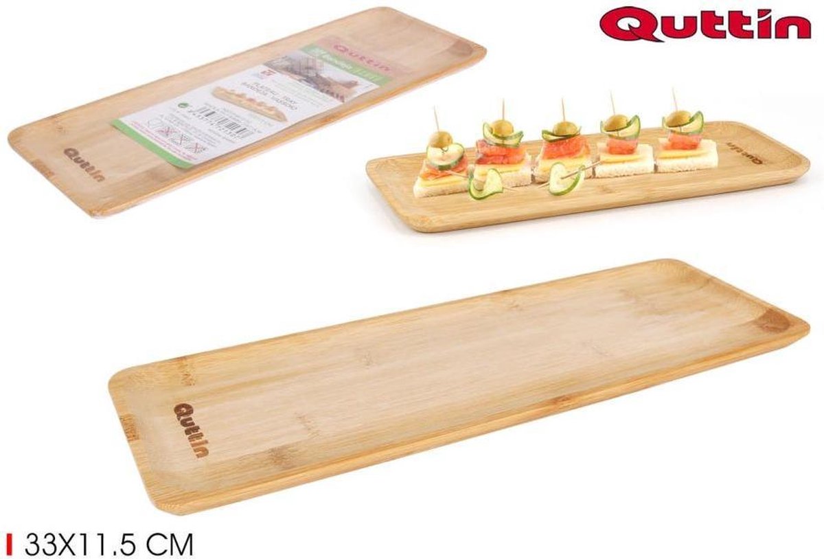 Set van 2 Bamboe tapas/serveerschalen - Quttin - 33*12cm