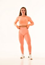 Vital de sport vitale / ensemble sportswear pour femme / tenue fitness leggings + haut de sport (orange)