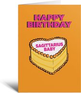 Verjaardagskaart - Boogschutter - Astrologie - Sterrenbeeld - Sagittarius - Cadeau - Zodiac - Taart