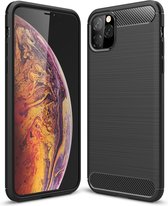 Apple iPhone 11 Pro Hoesje - Mobigear - Brushed Slim Serie - TPU Backcover - Zwart - Hoesje Geschikt Voor Apple iPhone 11 Pro