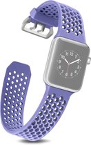 By Qubix Bandje met gaatjes - Lavendel - Geschikt voor Apple Watch 42mm - 44mm - 45mm - Ultra - 49mm - Compatible Apple watch bandje - smartwatch