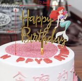 Zeemeermin Taart Decoratie – Caketopper Happy Birthday – Taarttopper Verjaardag