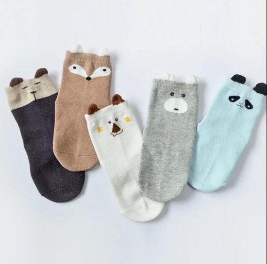 Crazy Soxx - Baby sokken - 5 paar - pasgeboren - dieren - vrolijke sokken -  happy | bol.com