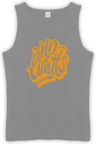 Grijze Tanktop met  " No Limits " print Oranje size XL
