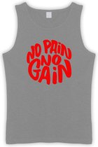 Grijze Tanktop met " No Pain No gain “ print Rood size XXL