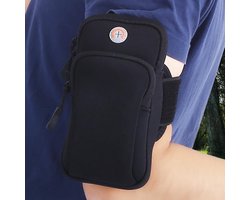 Sport Running Arm Pols Pouch of Armband Telefoon Case Tas Geweldig voor het bewaren van mobiele telefoon, sleutels, wisselgeld en bankpasjes, dubbele zakken en dubbele ritssluiting