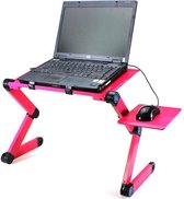 Luxe Laptop Standaard Verstelbaar - Ergonomische Laptoptafel - Geschikt voor Thuiswerken - Laptopstandaard Opvouwbaar - Magenta