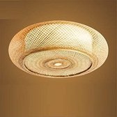 Vintage Plafondlamp Japanse Bamboe Rotan 50 cm - Rond - e27 - Led - Kroonluchter Slaapkamer - Woonkamer - Keuken - Binnen - Buiten -  Eetkamer - Eettafel - Hal - Cafe - Bar - Horeca