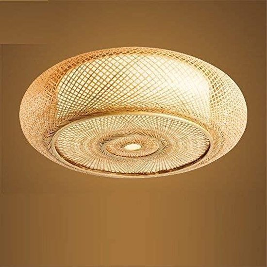 Vintage Plafondlamp Japanse Bamboe Rotan 50 cm - - - Led - Kroonluchter... | bol.com