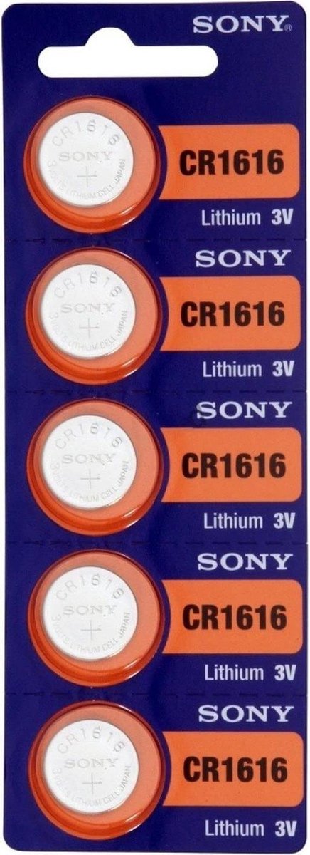 Sony - CR1616 - 3V - 60mAh - Lithium Knoopcel Batterij - 5 stuks