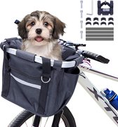 Hondenfietsmand Premium® - Boodschappentas - Hondenmand Fiets - Fietsmand Hond Voorop - Zachte Binnenkant van hoogwaardig Oxford stof - Voor / Voorop Stuur - Fietstas - Fietstas Hond - Fietsm