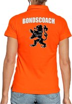 Bondscoach Holland supporter poloshirt - dames - oranje met leeuw - Nederland fan / EK / WK polo shirt / kleding L