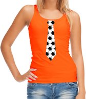 Oranje fan tanktop voor dames - voetbal stropdas - Holland / Nederland supporter - EK/ WK kleding / outfit M