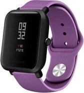 Siliconen Smartwatch bandje - Geschikt voor  Xiaomi Amazfit Bip sport band - paars - Horlogeband / Polsband / Armband