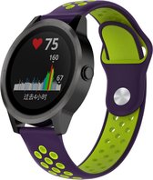 Siliconen Smartwatch bandje - Geschikt voor  Garmin Vivoactive 3 sport band - paars geel - Horlogeband / Polsband / Armband