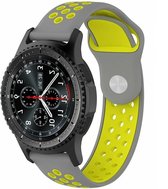 Samsung Galaxy Watch sport band 45mm / 46mm - grijs/geel + glazen screen protector