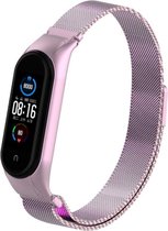 Milanees Smartwatch bandje - Geschikt voor  Xiaomi Mi Band 5 Milanese band - rosé pink - Horlogeband / Polsband / Armband