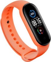 Siliconen Smartwatch bandje - Geschikt voor  Xiaomi Mi Band 5 siliconen bandje - oranje - Horlogeband / Polsband / Armband