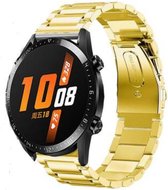 Stalen Smartwatch bandje - Geschikt voor  Huawei Watch GT stalen band - goud - 46mm - Horlogeband / Polsband / Armband