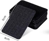 FSW-Products - 5 Paar - Zelfklevend dubbelzijdig klittenband - 6 x 4 cm - Zwart - Rechthoek - Zelfklevend klittenband - Anti curling tapijt - Tapijttape - Tape voor deurmat
