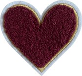 Hart Paars - Liefde - Badstof - Groot - strijk embleem - patch - patches - stof & strijk applicatie