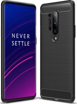 OnePlus 8 Pro Hoesje - Mobigear - Brushed Slim Serie - TPU Backcover - Zwart - Hoesje Geschikt Voor OnePlus 8 Pro