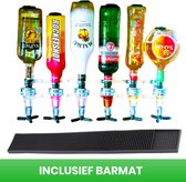 Drankdispenser met Barmat - Mancave Decoratie - Bar Butler - Muurdispenser - 6 Flessen