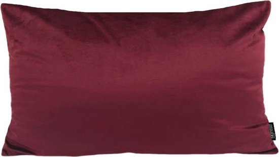 Velvet Wijnrood Long Kussenhoes | Fluweel - Polyester | 30 x 50 cm