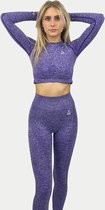 VANO WEAR Sportoutfit / fitness kleding set voor dames / fitness legging + sport top (Paars)