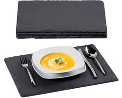 serveerplank leisteen - set van 6 - groot - 30 x 40 cm - om te beschrijven - onderzetter
