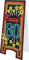 Paper Dreams Attentiebord Neon 60 Jaar 58 X 28 Cm Karton Zwart