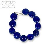 Luxe Handgemaakte Armband van Glas - Sieraden Vrouwen - Glaskralen - Oceaanblauw - Verstelbaar 20cm