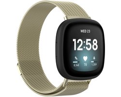 123watches milanese band - champagne - ML - Geschikt voor Fitbit Versa 3 & 4 / Sense