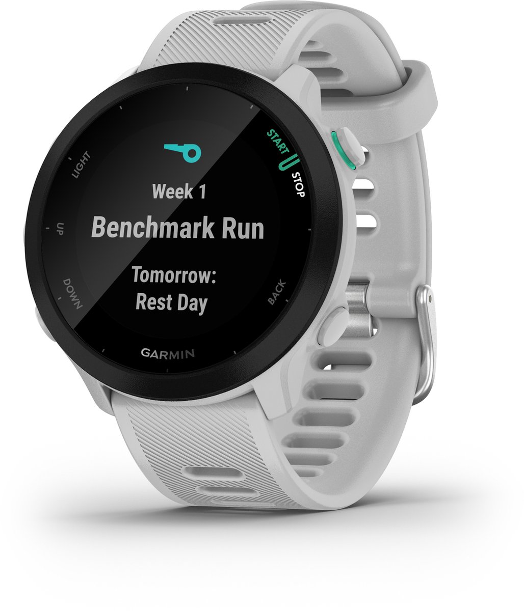 Garmin Forerunner 55 - Sporthorloge met GPS Tracker - Geschikt voor Hardlopen - 42mm - Whitestone – foto 4