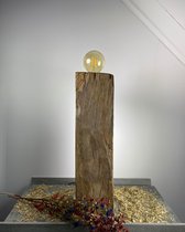 Eiken Houten Lamp - Golden | handgemaakt | uniek | duurzaam | tafellamp