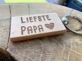 Sleutelhanger Liefste Papa - Vaderdag Cadeau - Duurzaam Gegraveerd - Cadeau Mannen