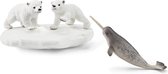 Schleich Wildlife - Ijsberen glijfeestje - Speelfigurenset - Kinderspeelgoed voor Jongens en Meisjes - 3 tot 8 jaar - 4 Onderdelen