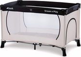 Dream N Play Plus Campingbedje 120x60cm - Beigé/Grijs - Opvouwbaar babybed - Inklapbaar en voorzien van draagtas - Campingbedje met matras - Metaal