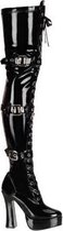 Pleaser Plateau overknee Laarzen -39 Shoes- ELECTRA-3028 US 9 Zwart