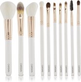 CAIRSKIN Professional Brush Set - 10 Go Golden Brushes Makeup Set - Natural Hair Brushes - Goat Hair & High Quality Synthetic Fibers - Kwasten Set Face & Eyeshadow Makeup inclusief