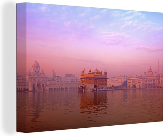 Canvas Schilderij Ochtendschemering in Amritsar - 90x60 cm - Wanddecoratie