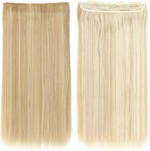 Clip in hairextensions 1 baan straight blond - F18/613